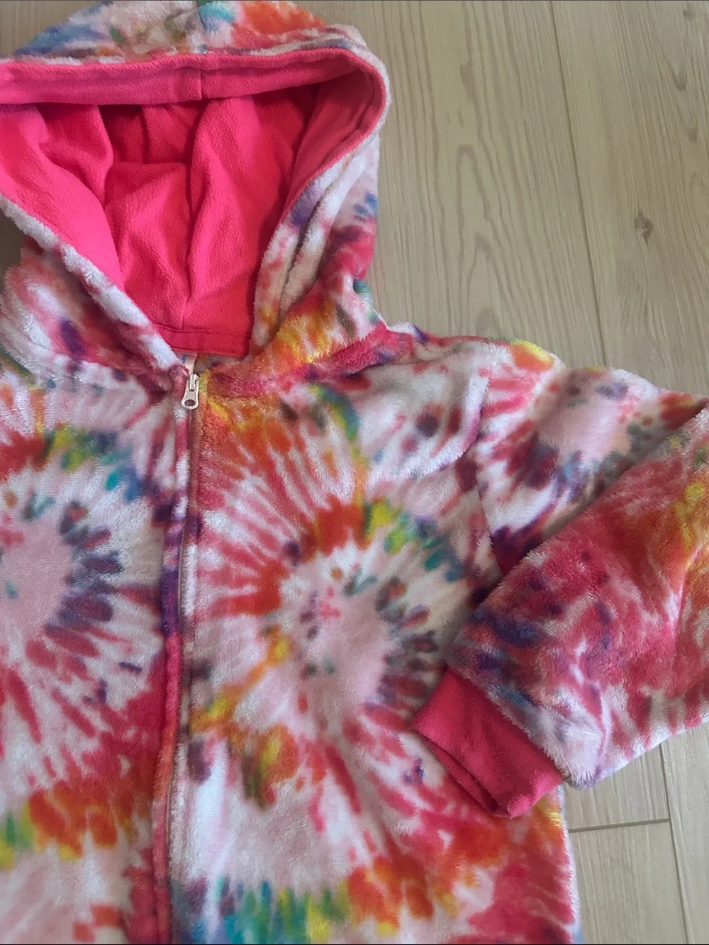 The Children's Place Tie-Dye Hooded One-Piece Jumpsuit - Pink Multi